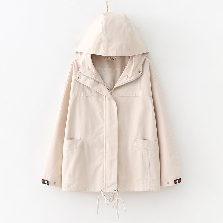 Simple long-sleeved hooded jacket  277
