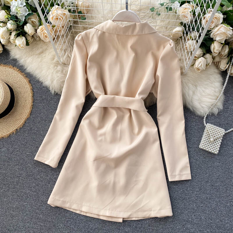 Simple double-breasted long-sleeved jacket  276
