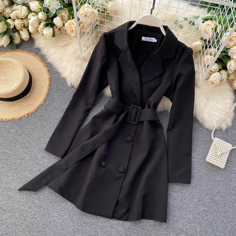 Simple double-breasted long-sleeved jacket  276