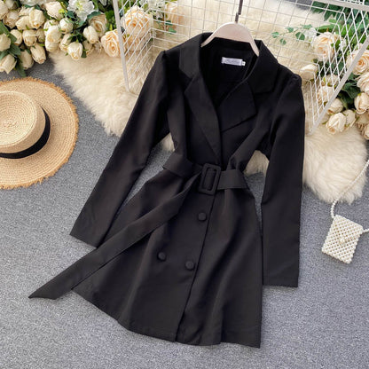Simple double-breasted long-sleeved jacket  276