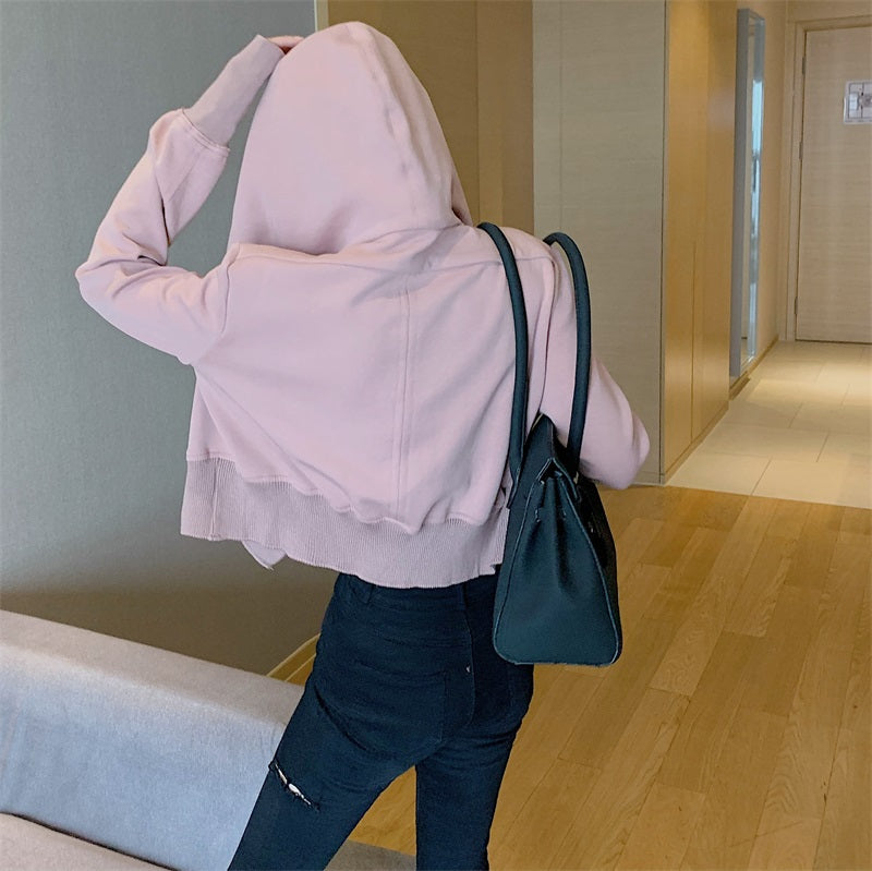 Stylish long sleeve hoodie short jacket  274