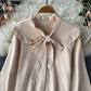 Cute lapel long sleeve top  264