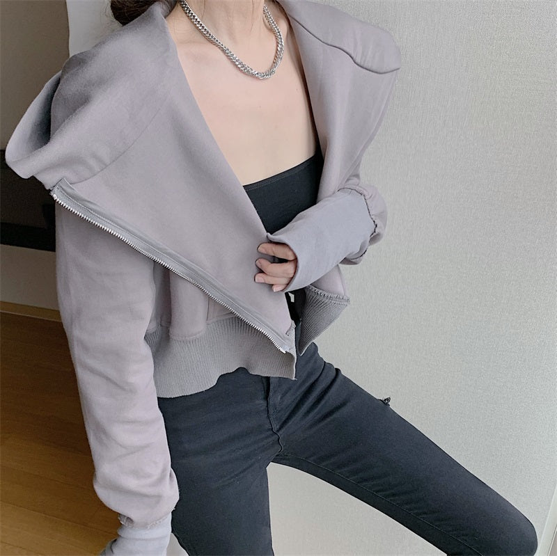 Stylish long sleeve hoodie short jacket  274