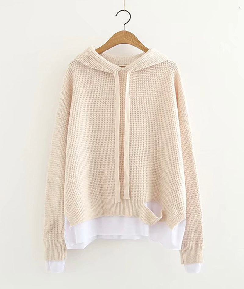 Hoodie simple loose long sleeve top  230