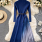 Uniquely designed knitted stitching dress  199