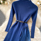 Uniquely designed knitted stitching dress  199