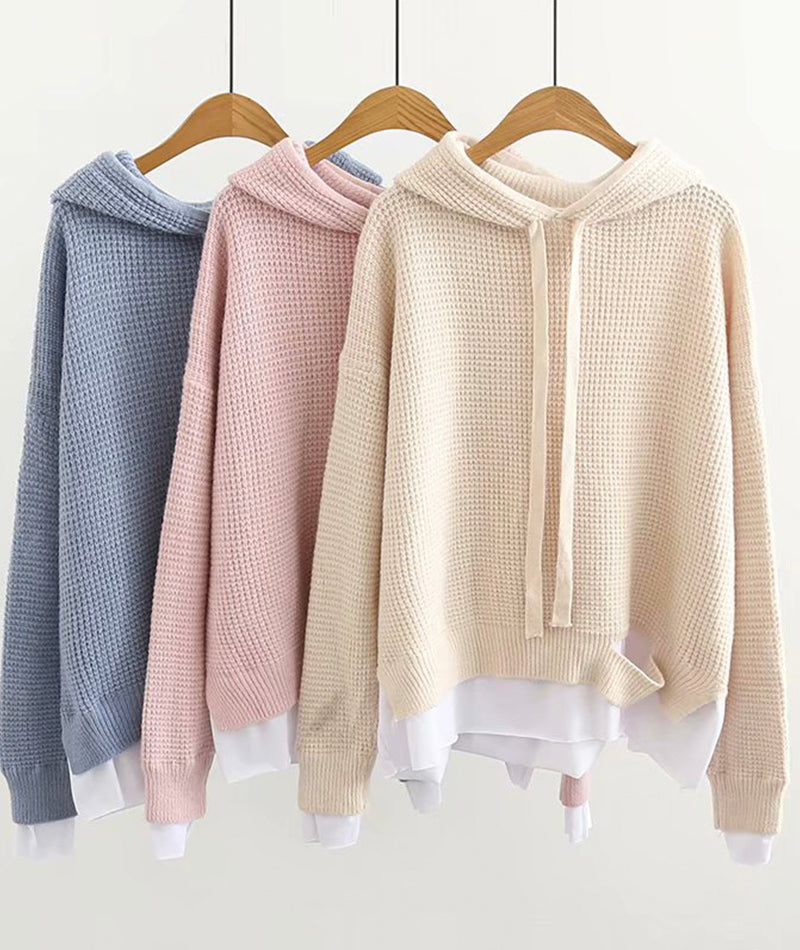 Hoodie simple loose long sleeve top  230