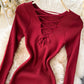 V neck knitted sweater dress  196