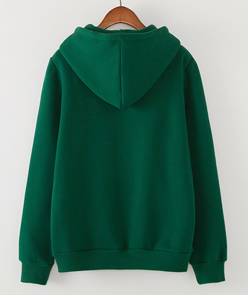 Hoodie simple loose plus fleece top  231