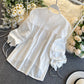Cute puff sleeve lapel top  255
