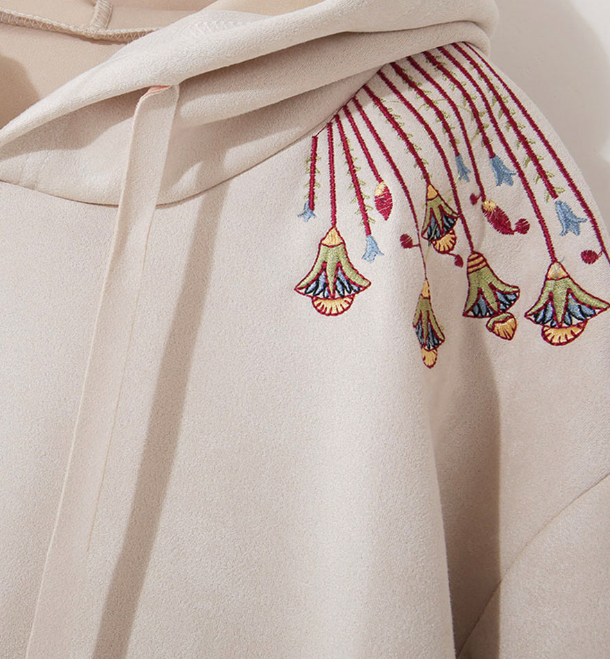 Cute embroidered flower hoodie  236