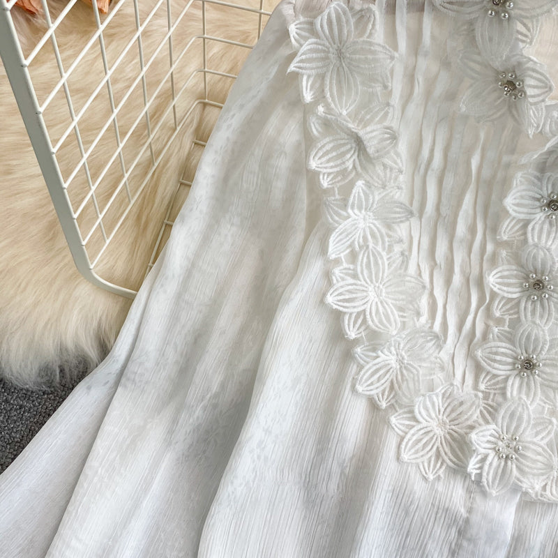 White lace long sleeve tops  251