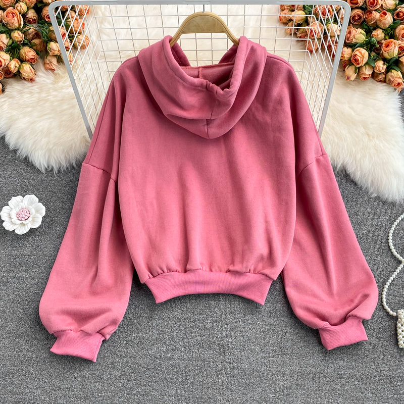 Simple long sleeve hoodie  256