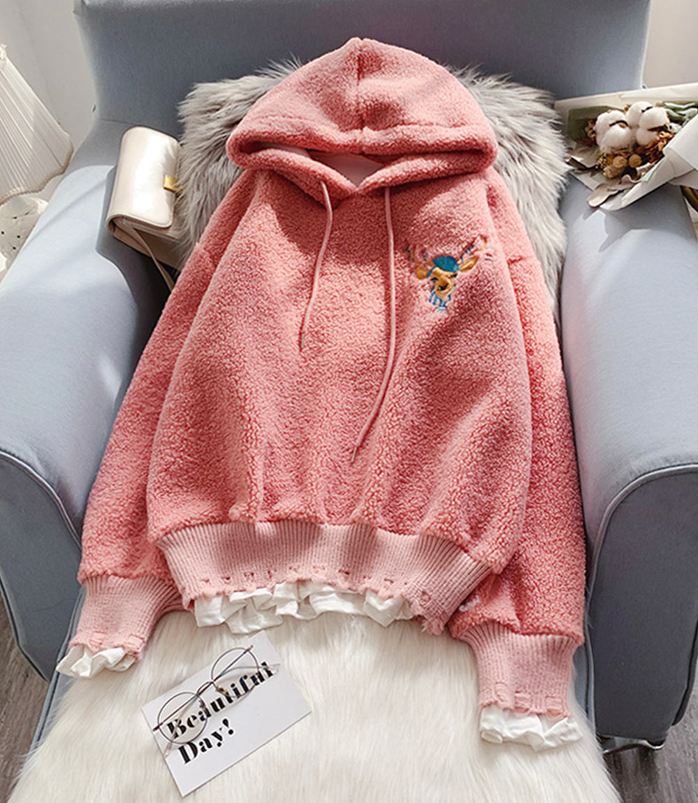 Süßer Hoodie aus Lammwolle 217