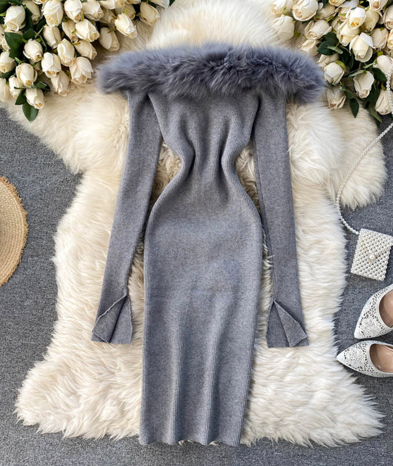 Stylish slim knitted dress  183