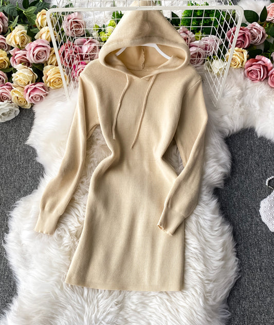 Hoodie apricot sweater dress  200