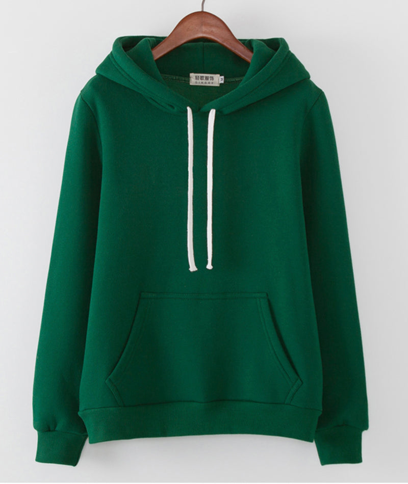 Hoodie simple loose plus fleece top  231