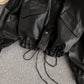 Veste courte noire à manches longues pour motard 245
