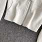 Veste courte à manches longues à la mode d'automne à capuche blanche 249