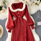 Cute long sleeve lapel sweater  174
