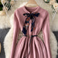 Cute A line long sleeve sweater dress  179