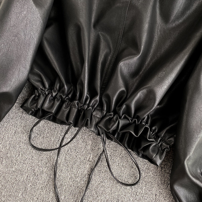 Veste courte noire à manches longues pour motard 245