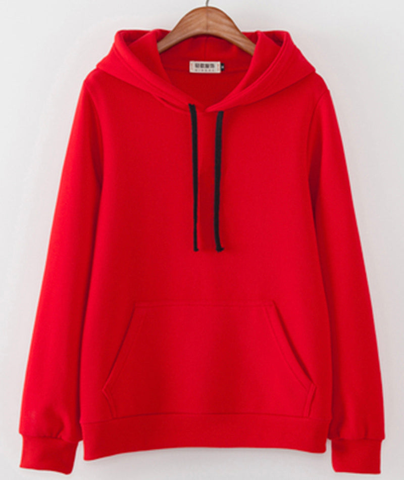 Hoodie simple loose plus fleece top  231