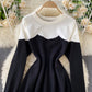 Black and white long sleeve sweater  182