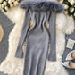 Stylish slim knitted dress  183