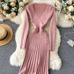 Stylish v neck sweater dress  172