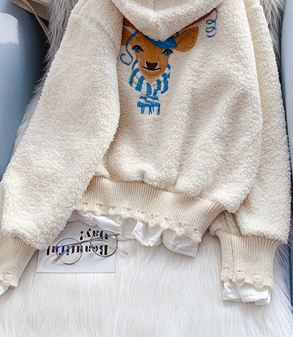 Süßer Hoodie aus Lammwolle 217