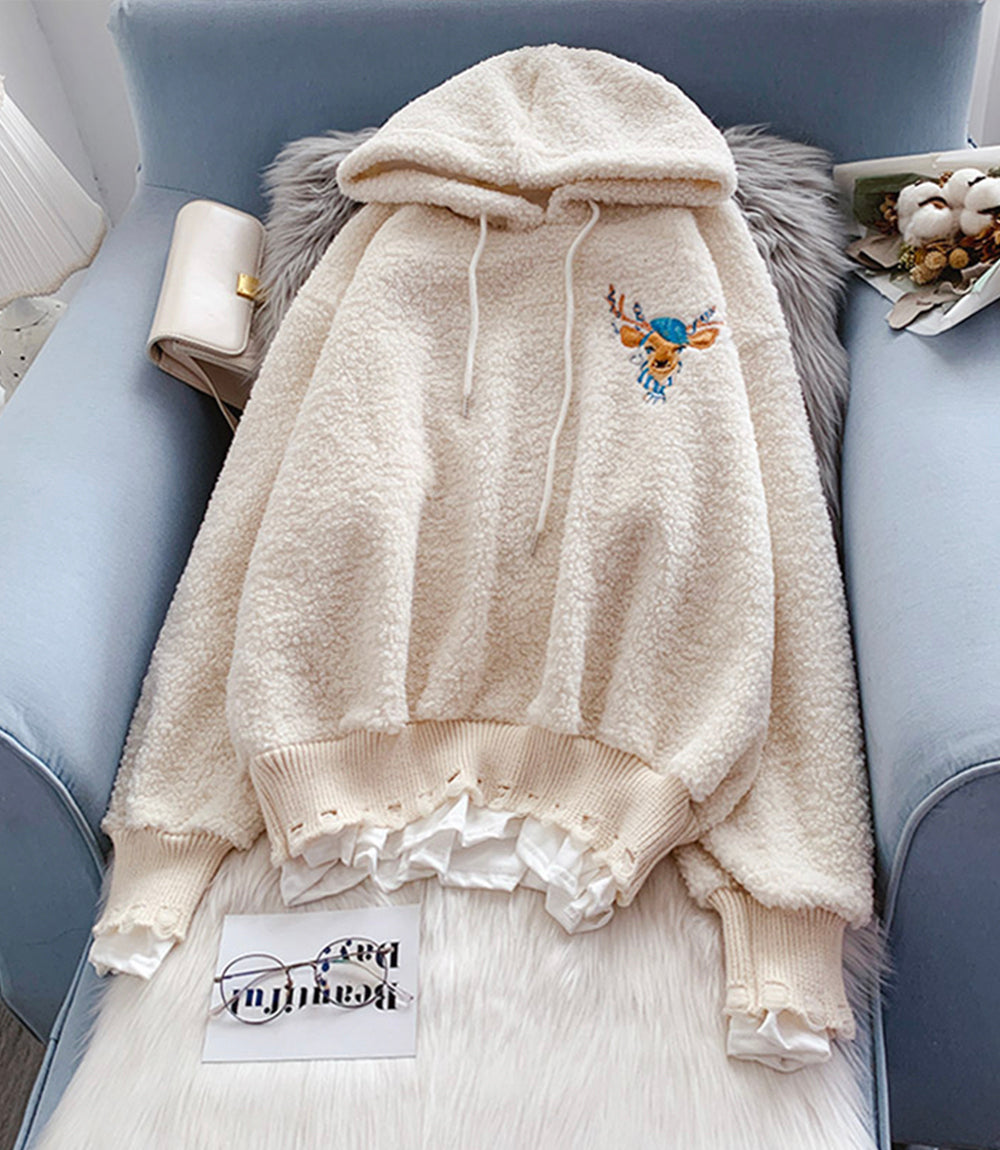 Süßer Hoodie aus Lammwolle 217