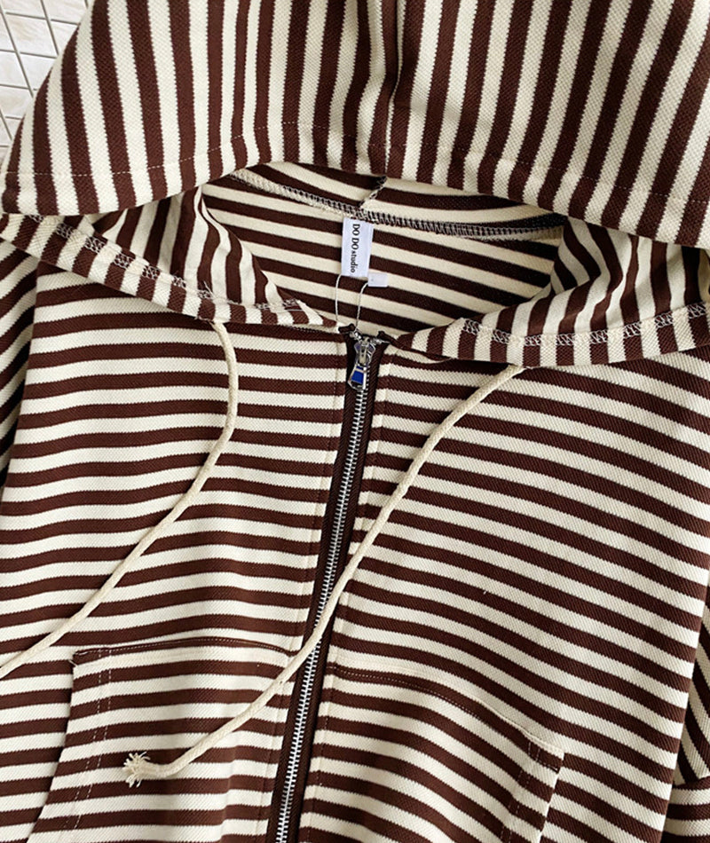 Einfacher gestreifter Hoodie 238