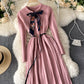 Cute A line long sleeve sweater dress  179