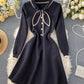 Süßes Strickkleid mit langen Ärmeln und Hasenohren 211