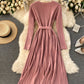 Simple long sleeve knitted dress sweater dress  186