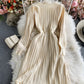 Simple v neck knitted dress sweater dress  185