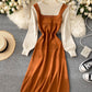 Cute stitching round neck sweater  187
