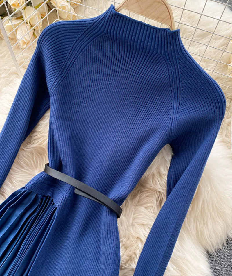 Uniquely designed knitted stitching dress  199