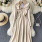 Cute A line long sleeve sweater dress  176