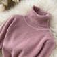 Sweater high neck long sleeve sweater dress  169