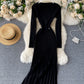 Stylish v neck sweater dress  172