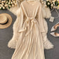Simple long sleeve knitted dress sweater dress  186