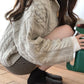 Loose v-neck sweater coat knitted cardigan coat  150