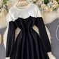 Black and white long sleeve sweater  182