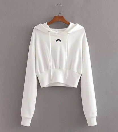 Sweat à capuche blanc simple à manches longues 218
