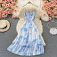 Blaues A-Linien-Modekleid 394