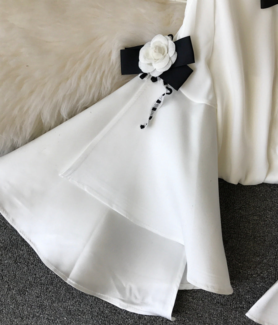 Einzigartiges, schulterfreies, langärmliges Chiffon-Oberteil mit großen, ausgestellten Ärmeln 389
