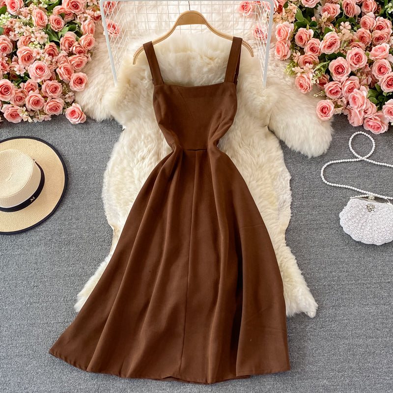 Lovely A line corduroy dress fashion dress  392