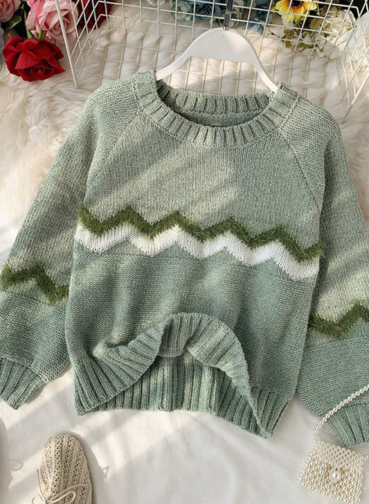 Pull col rond pull manches longues 136